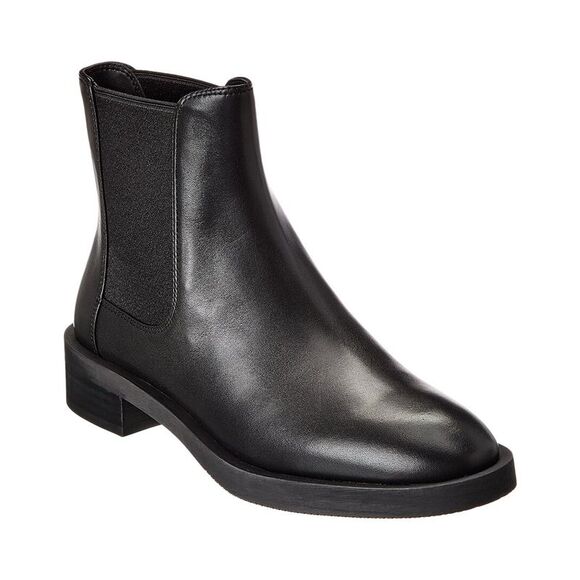 Stuart Weitzman Sondra Sleek Leather Bootie Black